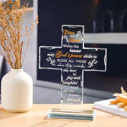 Cruz de cristal decorativa, armonía y luz para tu salón o dormitorio 4