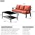 HOOOWOOO Outdoor Patio Conversation Set of 2 Pieces with Modern Outdoor Couch 3-Seat Sofa Coffee Table Wicker Outdoor Furniture Bistro Set for All Weather,Orange Red Cushion