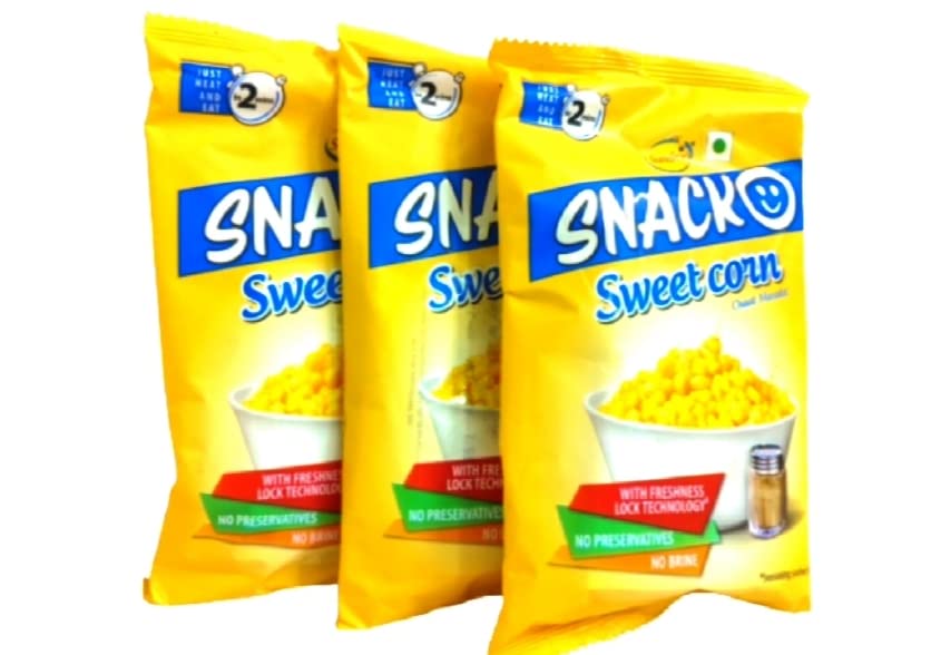 GM MARKETING Sundrop Snack Sweet Corn Ready To Eet 121gm (pack of -3)