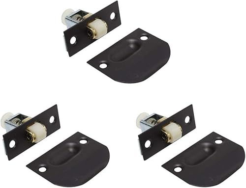 Miniatura 3 de Litepak Cierre de rodillo ajustable para muebles, armario, puerta con placa de golpeo y tornillos (paquete de 1, níquel satinado)