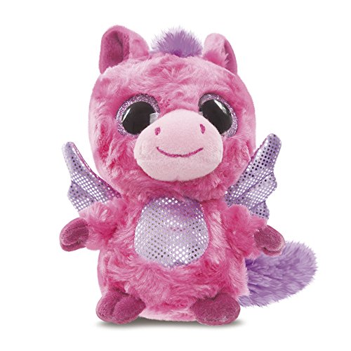 YooHoo & Friends   Peluche con Ojos Brillantes Pegasus, 13 cm, Color Rosa (Aurora World 60338)