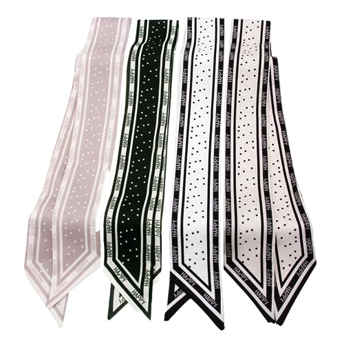 QTMY 4 Pack Purse Scarf for Bags Silk Head Scarf for Hair Handbag Women Scarfs Band Hair Neck Scarves Fashion Gifts,121