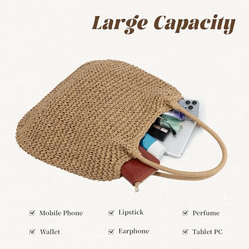 Bolso playero tejido grande para mujer miniatura 5