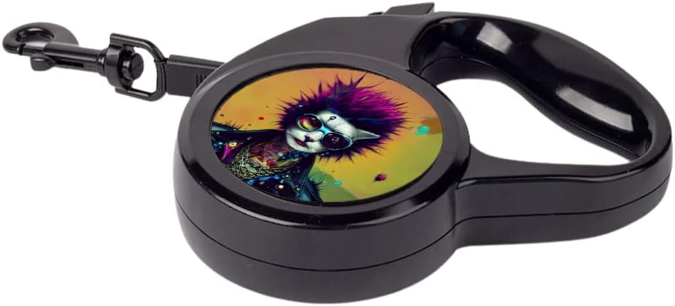 Punk Rock Style Retractable Pet Leash - Cool Leash - Design Dog Leash (197 inches)