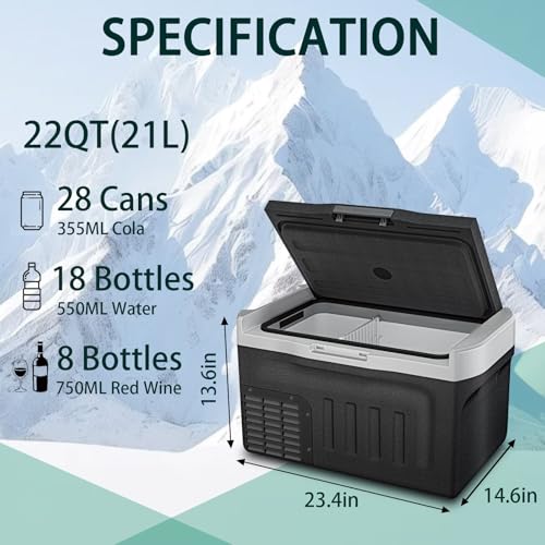 Portable Car Refrigerator Freezer Dual Zone