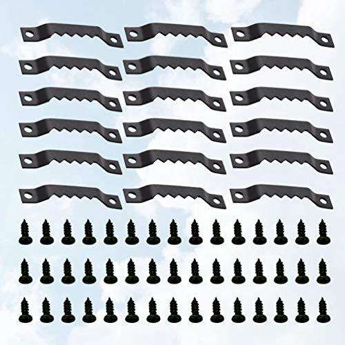 Artibetter 150 peças pequenas cabides de imagem dente de serra com orifício duplo com parafusos para