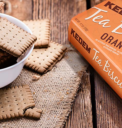 Kedem Orange Tea Biscuits 120g Bag (Pack of 3) | Thin & Crisp Tea Biscuits, Great Dunking Cookie