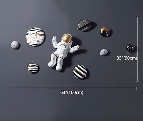 Miniatura 2 de Aurtem Decoración de pared para habitación de niños, temática espacial, decoración de arte colgante de resina para dormitorio, decoración artística