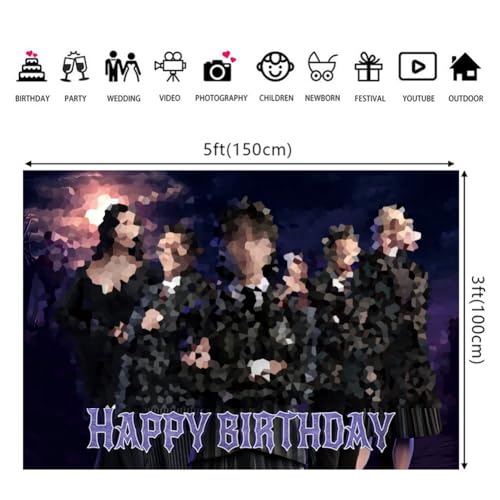 Nesloonp Sfondo a Tema Mercoledì, Happy Birthday