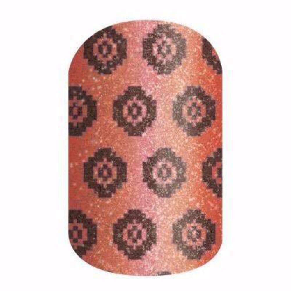 Stylebox Exclusive C1 December 2015 - Jamberry Nail Wraps - 4W19 - Full Sheet - Orange and Purple Pattern Play Ikat