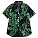 Top a Maniche Corte da Spiaggia Stampa Hawaii Stampa Camicetta Casual Moda Uomo (L,1Verde)