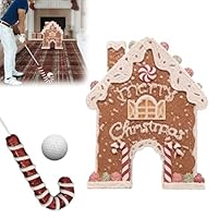 Gingerbread Golf Game, Gingerbread Candy Cane Golf Game Set with Candy Cane Club & Balls, Christmas Indoor Family Game for All Age Groups, Funny Christmas Party Game Gift Idea for Home Office