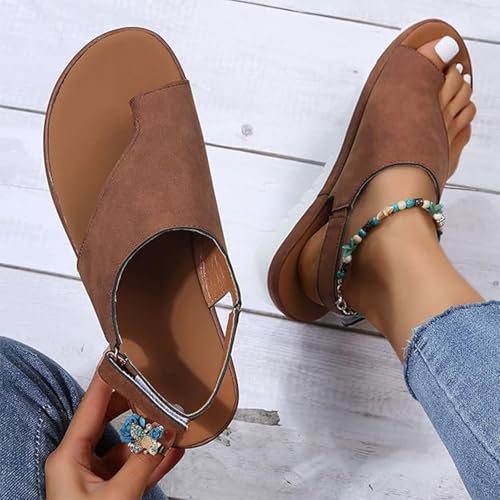 Yytcsjz Sandals Women Wedge Shoes, Orthopedic Flip Flops Cushion Walking Sandals, Slingback Open Toe Beach Slippers4