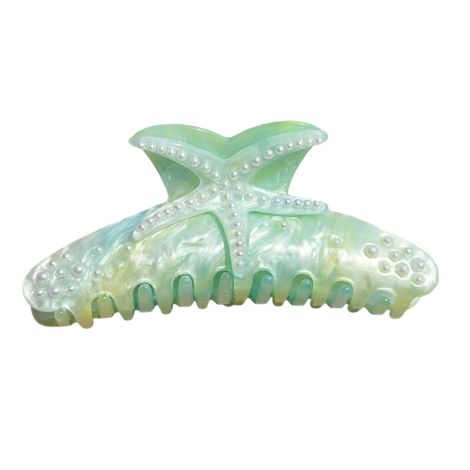 MICFENY Large Sparkling Rhinestones Clip With Starfishes Design Acrylic Hair For Long Hair And Special Occasion