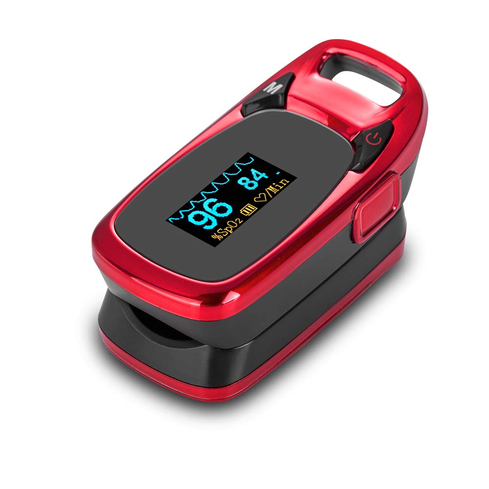 Lunasea Pulse Oximeter Finger SpO2 with Vibrating Alarm Function for Low Blood Oxygen Saturation