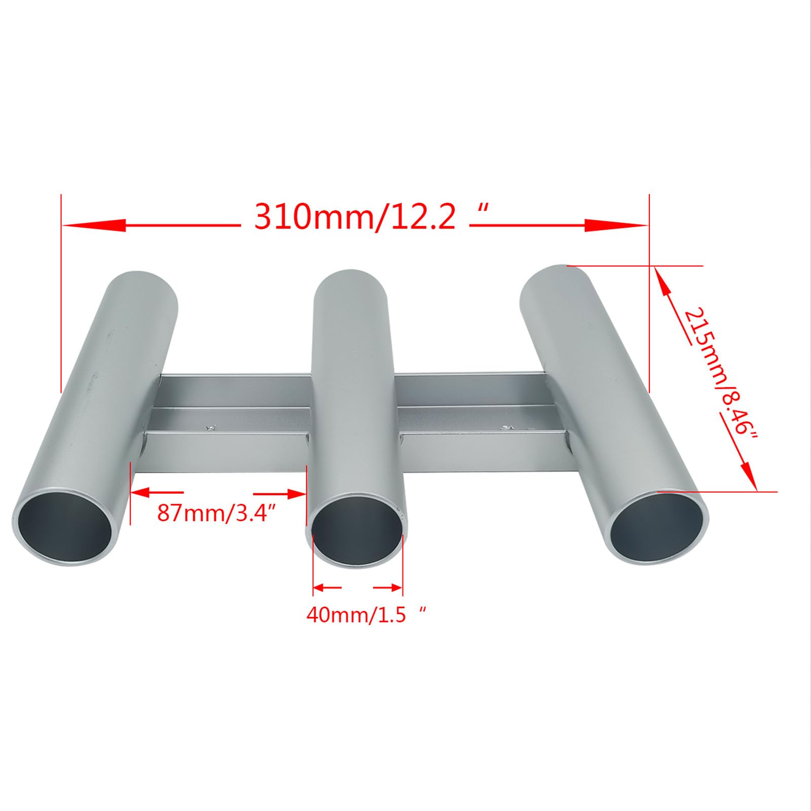XAGMODSHN Barcos Soporte De Aluminio para Caña Pescar Soportes Montaje En Tubo Postes Livianos Soportes Marco Caña Pescar con Tubo 3 Varillas Barcos Kayak Enfriadores Garaje
