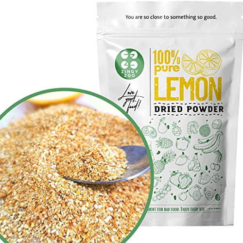 Limon Deshidratado en Polvo | 100% Natural Limon Seco | Fruta Deshidratada Sin Azucar Fruta Seca | Vegana Cruda 100% Fruta Pura en Polvo | Dried Lemon Fruit Powder | ZingyZoo (polvo grueso)