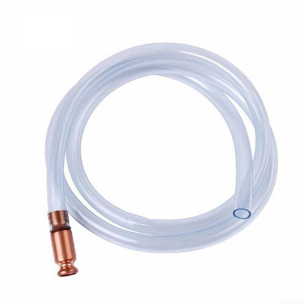 Tubo a sifone autoadescante da 2 m, in PVC e rame, pompa di trasferimento del carburante per benzina, diesel, acqua, birra, vino, sifone manuale per liquidi, per casa, giardino, garage