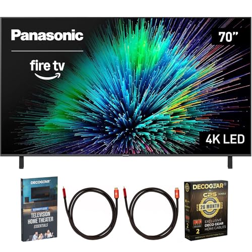 Panasonic TV-70W70BP W70 Series 70 inch LED 4K Ultra HD Smart Fire TV Bundle with 2X 6FT Universal 4K HDMI Cable, Theater Essentials and CPS Exclusive 26 Month Protection Pack BEACH-CPS-26M1000ATV