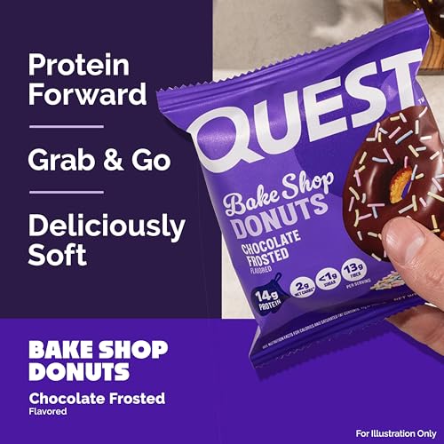 Quest Nutrition Bake Shop, Chocolate Frosted Donuts, 14g Protein, Less than 1g Sugar, Protein Snack, Low Sugar, 9 Count - Thumbnail 5