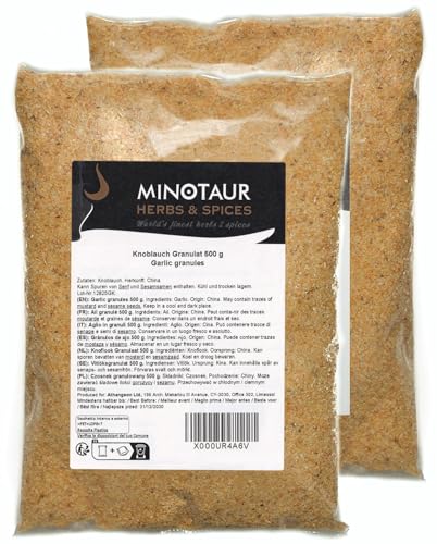 Minotaur Spices | Knoblauch granulat, Knoblauch granuliert 2 x 500g (1 Kg)