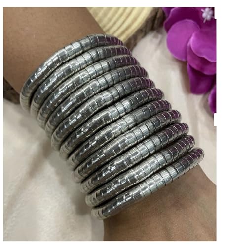 Silver Indian Bangles Sprial Indian Handmade Ethnic Silver Polish Kada Bracelet Bangles Jewelry3