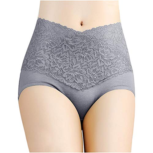 Women's Underwear Panties Soft Full Briefs Panties Panty Panties Briefs Panties Panty Seamless High-Waist Lace Underpants Gray