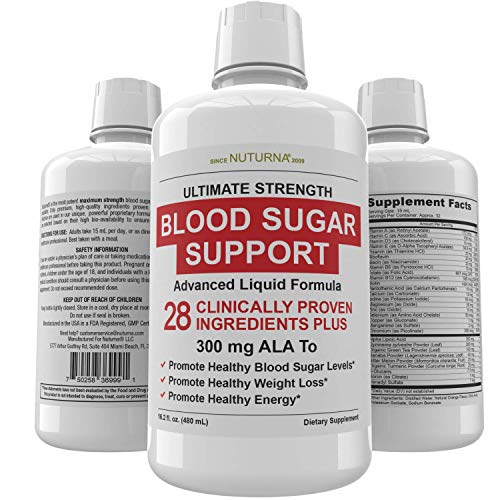 Blood Sugar Liquid Support & Immune Booster Formula - 28 Vitamin Minerals Herbs