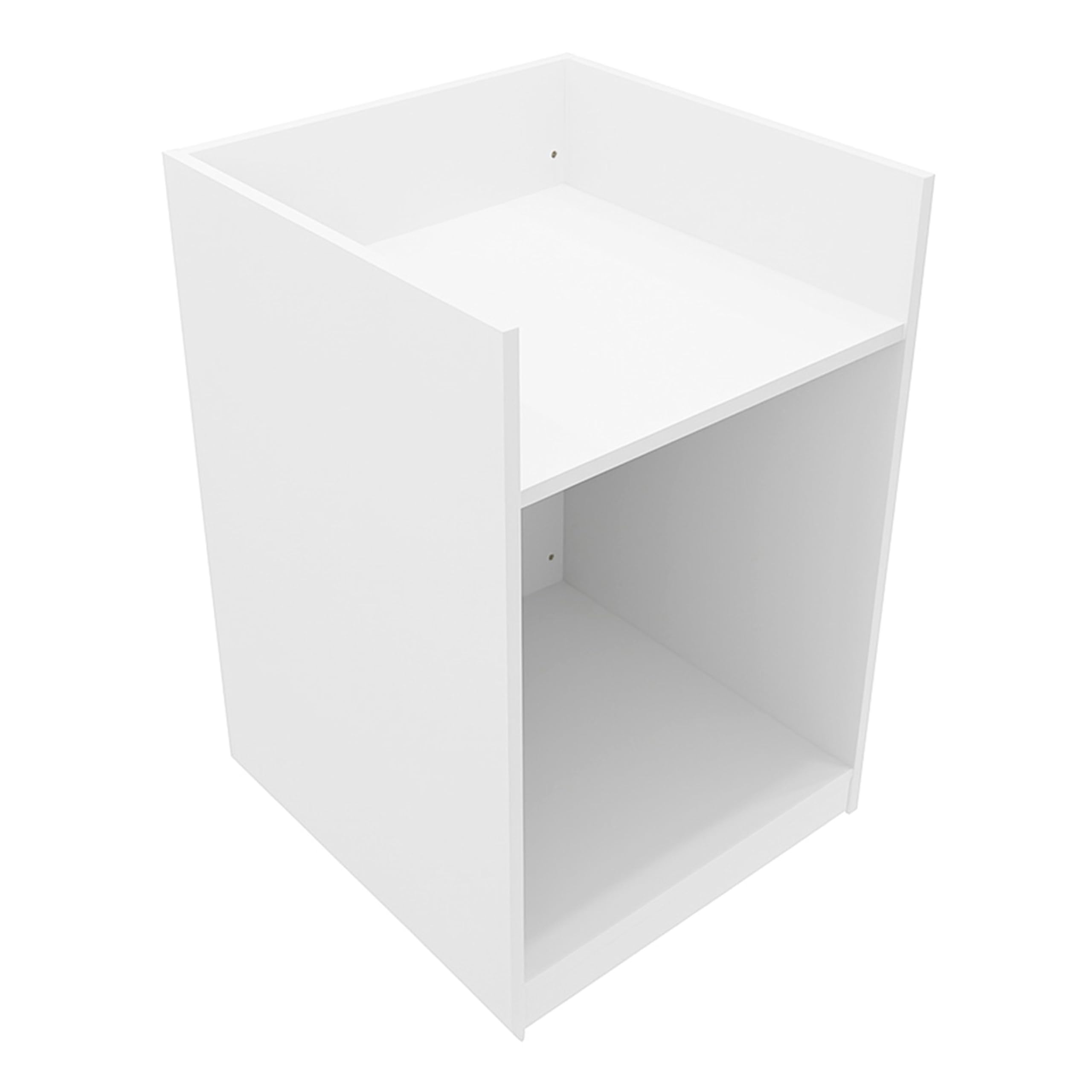 Mostrador para Caja Registradora | MDF Blanco | 60x60x90cm | Diseño modular compacto | 2 estantes | Ideal para tiendas y comercios | Fácil Montaje | Mostrador Recepción Expositor Comercial Recepción