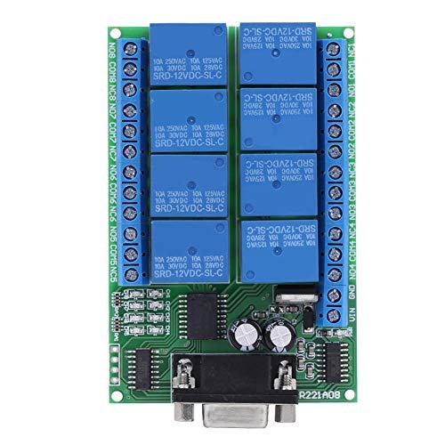 Haofy Modulo relè RS232 DB9 a 8 con Alimentazione DC 12V