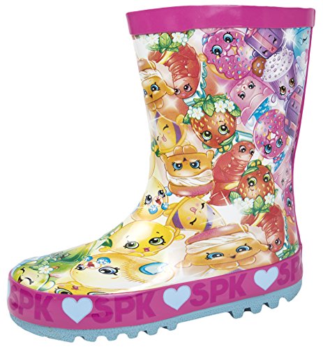 Shopkins Girls Pink Thick Rubber Wellies Snow Boots UK Child Size 12