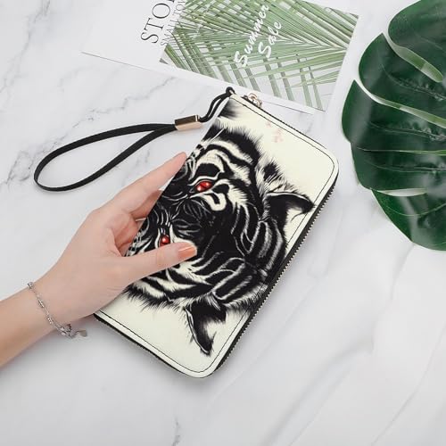 Tiger Claws Clutch Wallet Wristlet Long Handbag PU Leather with Card Slots Cash Coin Pocket for Women Men4