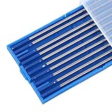 Electrodo de tungsteno Lanthanated: bien embalado y protegido en una caja de plástico, no se preocupe si se rompe.