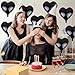 Black Heart Balloons, 18 Inch Black Helium Heart Balloons, 12Pcs Large Black Heart Shape Mylar Balloons, Black Foil Heart Balloons for Boys Men Birthday Graduation Engagement Valentines