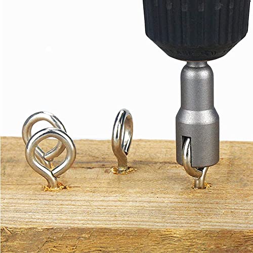 Eyech 6Pcs Power Wing Nut Driver Set, Hurricane Wingnut Drivers Eye Bolt Drive Drill Bit Socket Wrenches Tools Set 1/4" Hex Shank For Panel Nuts Screws Eye Q-Hanger C Hook Bolt #TOP4