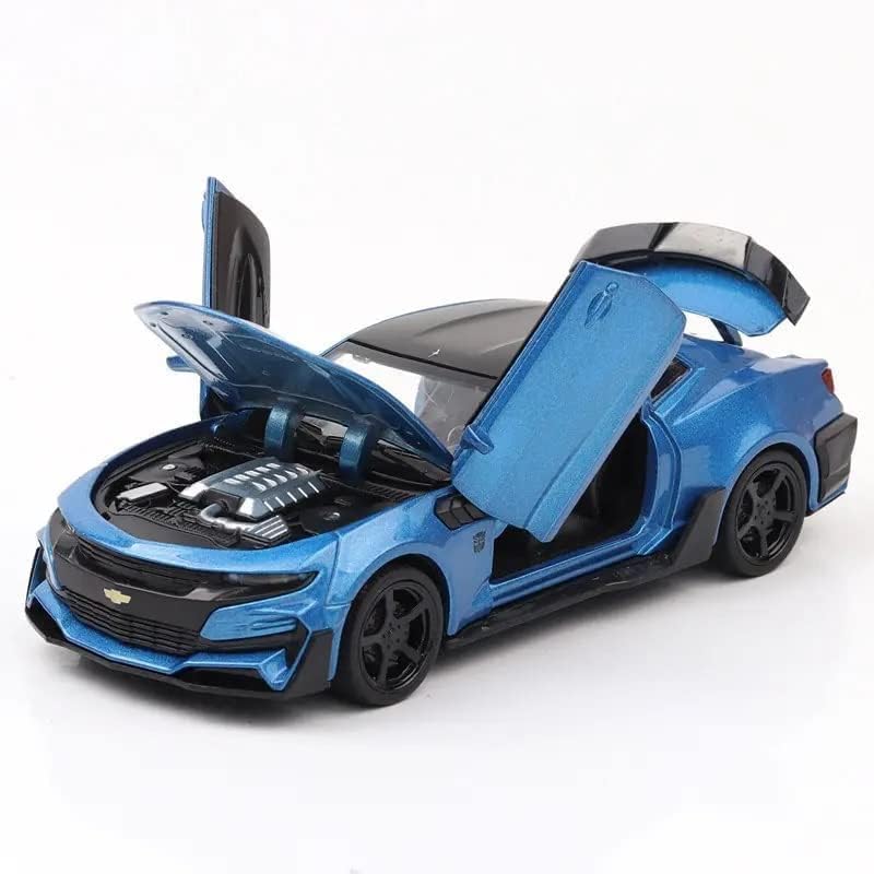 Image of Invite Enterprise Exclusive Diecast Alloy Metal Car 1:32 Bumble Bee Diecast Pullback Toy Car With Openable Doors & Light, Music Boys Gifts Toys For Kids (1:32 Bumblee Bee - Blue)