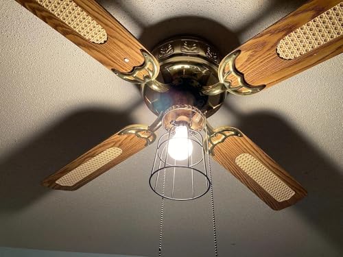 Image of Premium Ceiling Fan Light Covers, Industrial Lamp Guard, Lighting Replacement Shade Standard 2-1 /8 inch Fitter Size, Perfect Ceiling Fan Replacement Metal Accessories, Set of 4