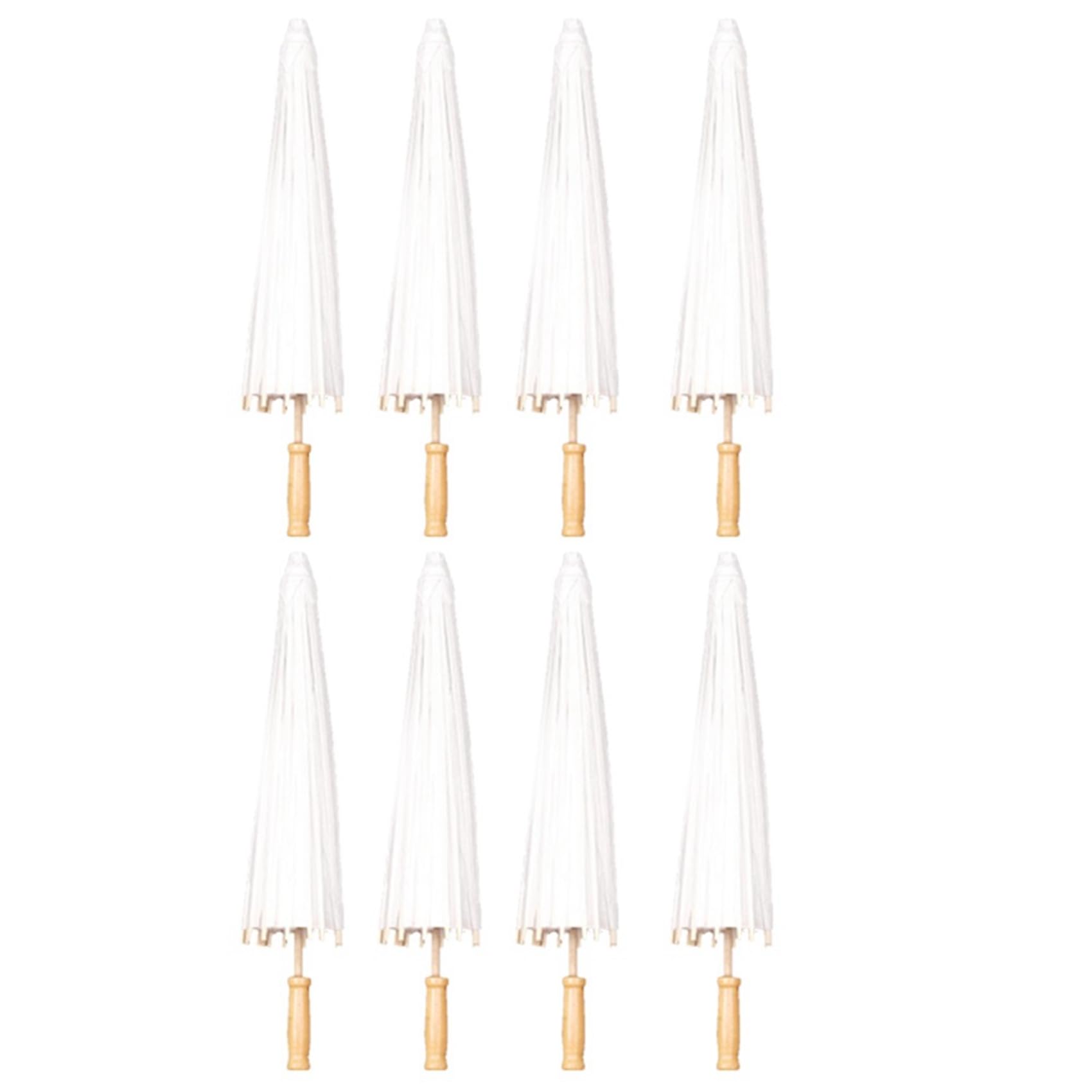 CTRLZS 8PCS Paper Parasol Wedding Umbrella Party Favor 60cm Bamboo Umbrellas for Bridal Shower Centerpieces Photo Props