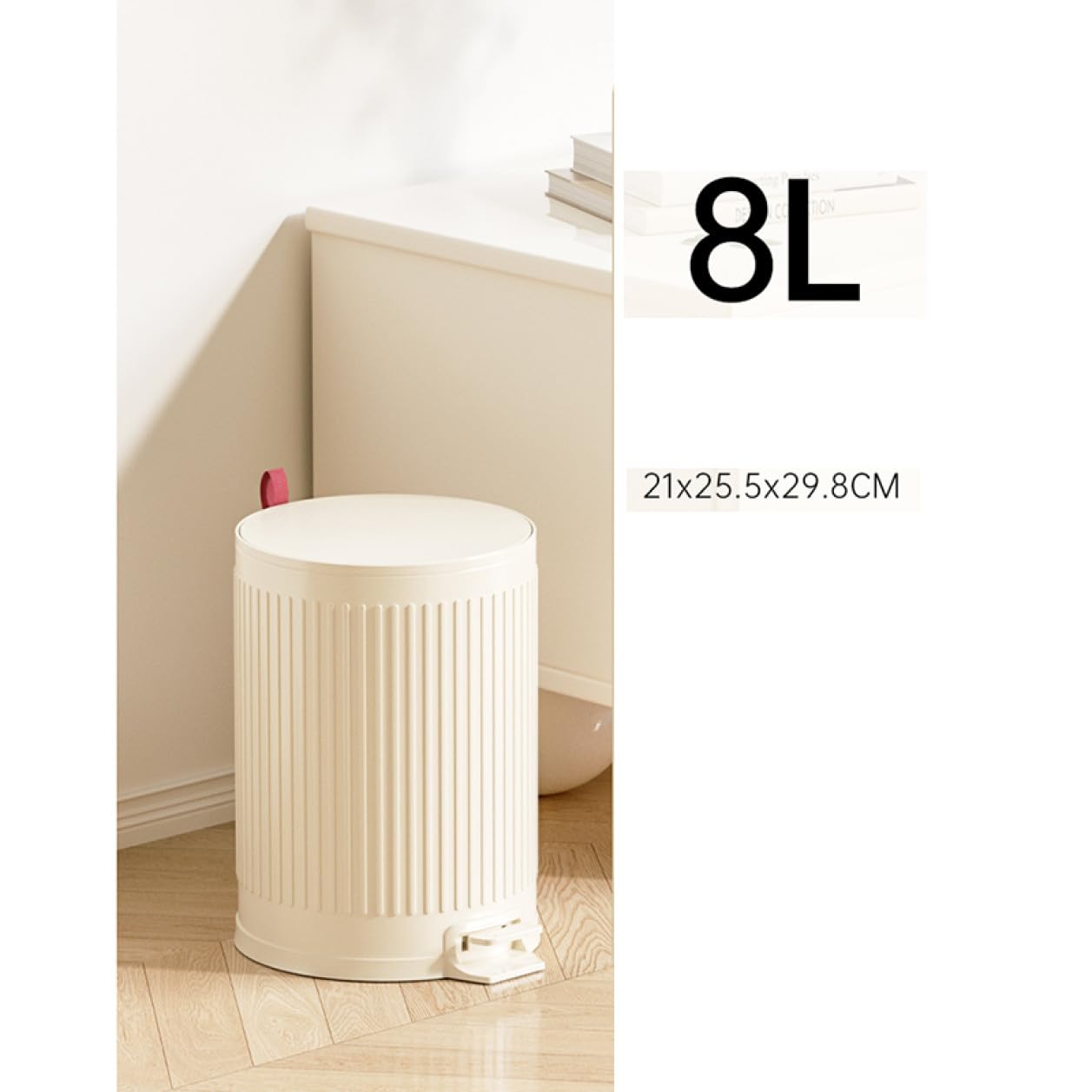 ホワイト円筒形ごみ箱（ペダル付き） Amazon｜DB3NK ゴミ箱 ペダル 10L （ ごみ箱 ペダル 8リットル