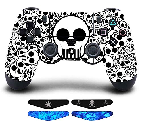 Image of Controller Designer 3M Skin for 4, Slim, Pro Remote Wireless Controller - Skulls (B&W), Skin for(1 Pcs)
