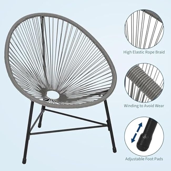 Oversized Rattan Royal Rocking Chair Set, All Weather Wicker Patio Furniture with Plastic Rope, Glass Top Table and 2 Chairs, Woven Patio Conversation Bistro Se