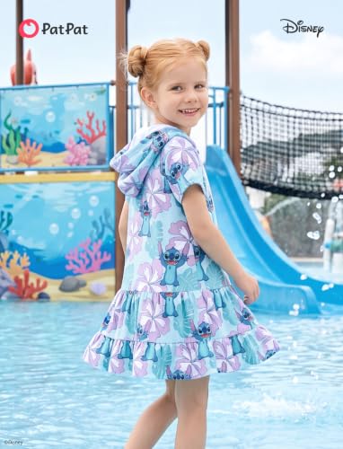 Image of Disney Princess Frozen Stitch Marvel Minnie Girl Swim Cover Up Terry Cloth Swimsuit Coverup Zip-up Bathing Suit Wrap Hooded