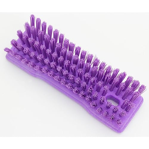 Image of SPARTA 42024EC68 Comfort Grip Plastic Scrub Brush, Hand Brush For Cleaning, 8 Inches, Purple, (Pack of 6)