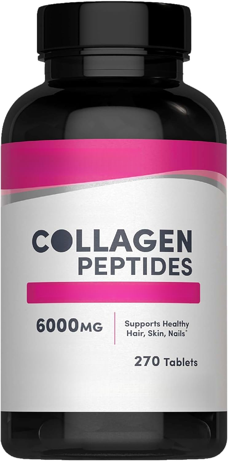 Peptidi di collagene nutriti con erba: senza glutine, vegani. 270 capsule | Rafforza i capelli, illumina la pelle, rinforza le unghie e lascia che la bellezza cresca dall'interno.