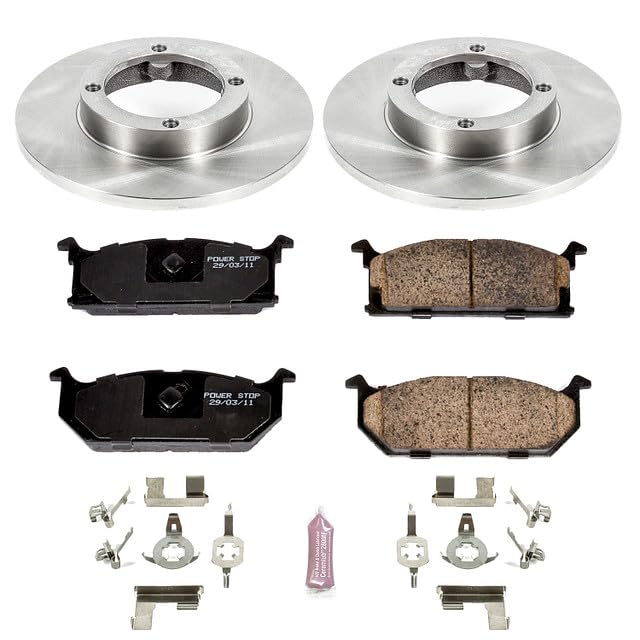 Image of PowerStop Front Brake Kit for Geo Metro 1989-94 - Z17 Ceramic Brake Pads & Disc Rotors Replacement, KOE4811