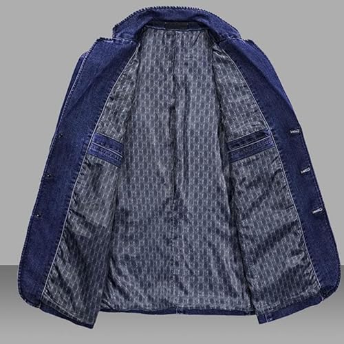 Men's Denim Blazer Sport Coat Two Button Casual Suit Jean Jacket Wash Slim Business Suits Coats3