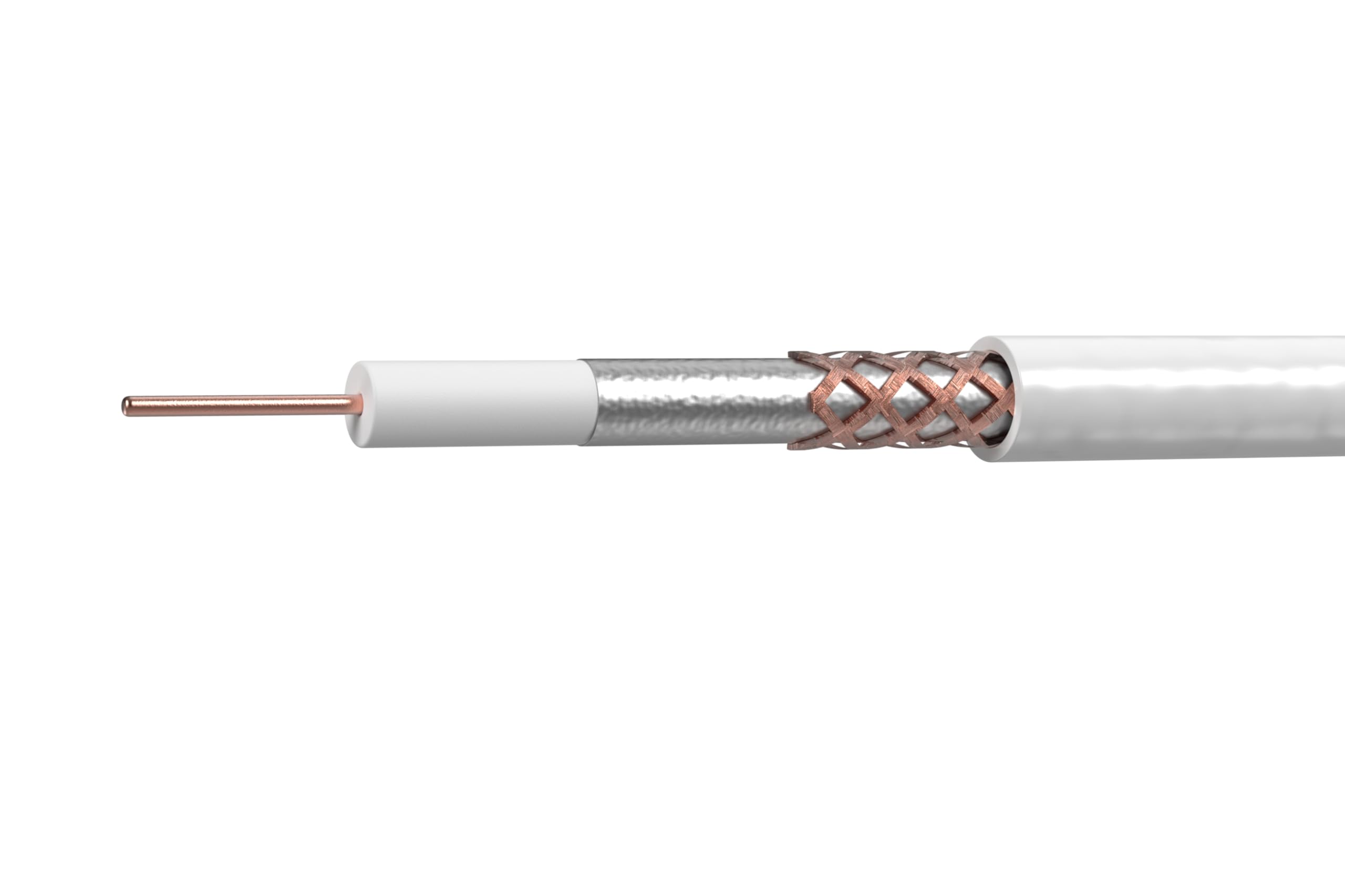 Cavo coassiale 100 m RG6 bianco Bobina SLx 27600FW Antenna digitale iniettata a gas, cavo dati e satellitare coassiale TV via cavo