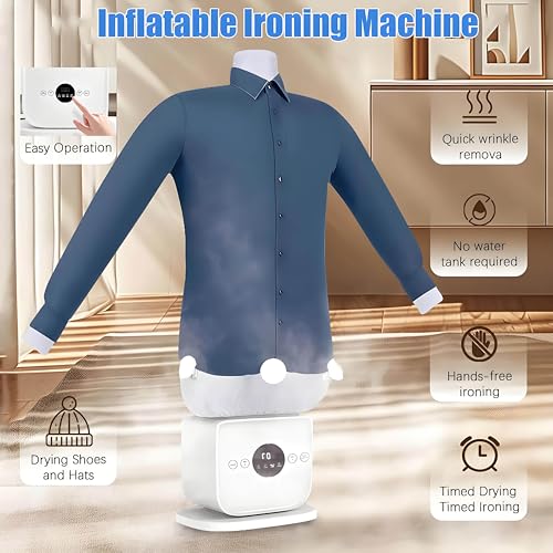 Ferro da stiro automatico a vapore senza mani, pressa gonfiabile a 360 gradi con calore e aromaterapia. Cura rapida dei vestiti per le donne degli uomini, controllo del tocco del vapore verticale, mac