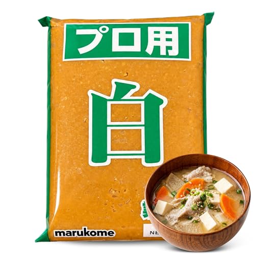 Pasta de sopa de miso, Miso blanco de Marukome, Apto para preparar sopas, guisos y Marinados, Miso Japonés, Producida en Japón con Soja Local, Contiene 1 unidad de 1 Kg