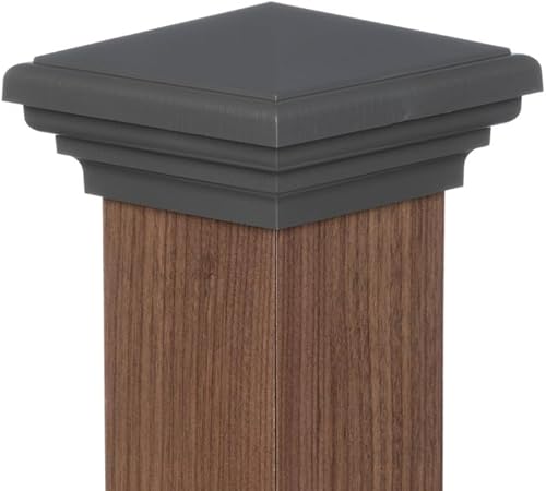 Miniatura 16 de ATLANTA POST CAPS Tapas para postes de 4 x 4 (3.5 x 3.5 pulgadas), color marrón, estilo pirámide Newport, parte superior cuadrada para vallas